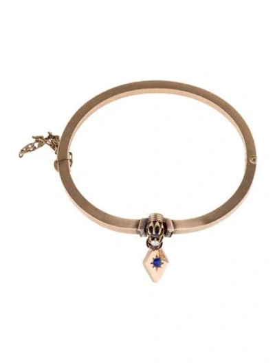 Pre-owned Bracelet Victorian 14k Pearl, Diamond & Garnet And Glass Doublet , 6.5" In Multi