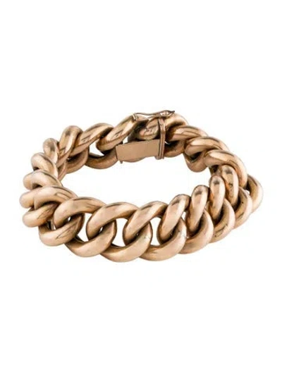 Pre-owned Bracelet Vintage 14k Curb Link , 7.25" In Multi