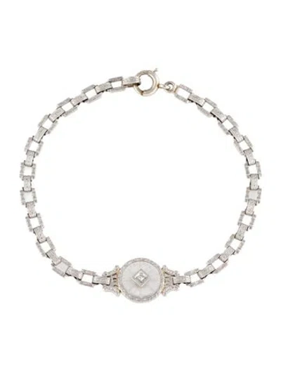 Pre-owned Bracelet Vintage 14k Quartz & Diamond , 7" In Multi