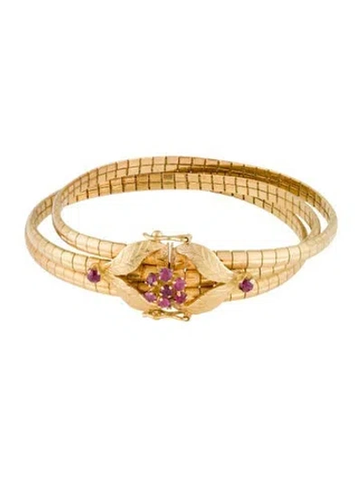 Pre-owned Bracelet Vintage 18k Ruby Multistrand