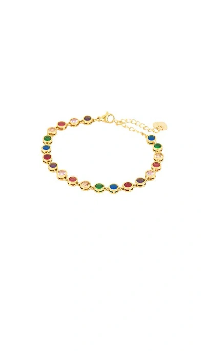 Bracha Celeste Colored Tennis Bracelet In Gold