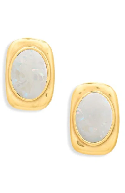Bracha Coraline Mother-of-pearl Drop Earrings In Gold