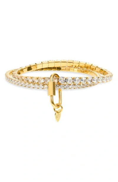 Bracha Elara Cubic Zirconia Stretch Bracelet In Pink