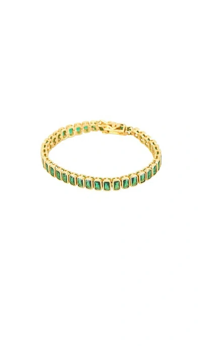 Bracha Esmi Rectangle Tennis Bracelet In Green