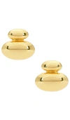 Bracha Gold Pebble Studs In Metallic Gold
