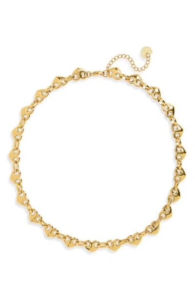 Bracha Hartley Heart Puff Mariner Necklace In Purple