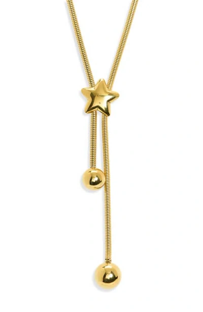 Bracha Maven Star Pendant Lariat Bolo Necklace In Gold