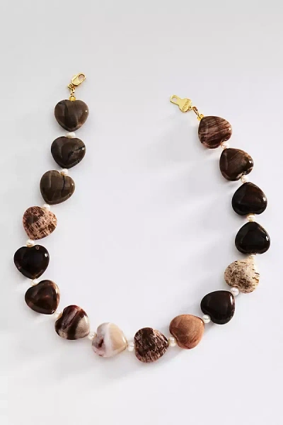Bracha Murphy Heart Necklace In Brown