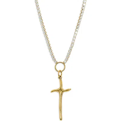 Bracha Passion Cross Necklace In Gold