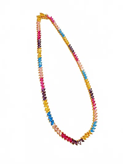 Bracha Pastel Dreams Tennis Necklace In Rainbow