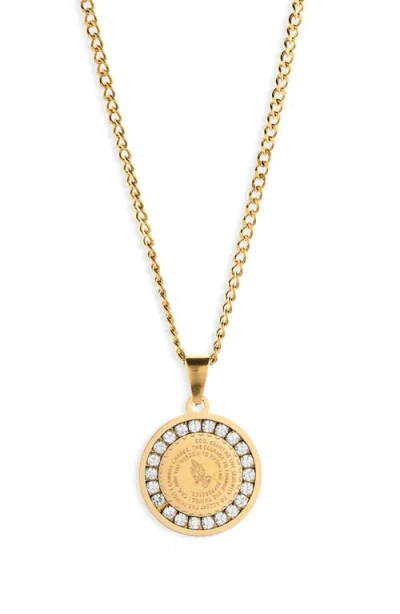 Bracha Prayer Pendant Necklace In Gold