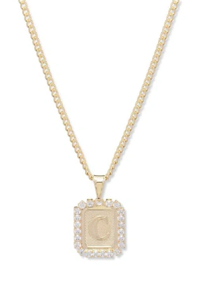 Bracha Royal Initial Card Necklace In Gold- C