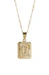 Bracha Women's Initial Card Necklace In U In Multi