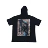 Bradford Row Black Medusa Distressed Warm Up Hoodie In Black