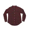 Bradford Row Men's Black / Red Oxylus Plaid Button Up Shirt In Black/red