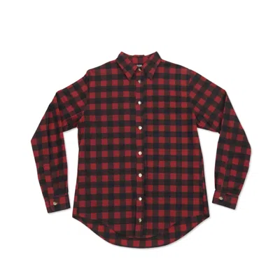 Bradford Row Men's Black / Red Oxylus Plaid Button Up Shirt In Black/red