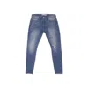 BRADFORD ROW MEN'S BLUE NEPTUNE DISTRESSED SLIM FIT TAPERED JEAN
