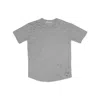 BRADFORD ROW MEN'S GREY BR VITALS DISTRESSED SCOOP T-SHIRT