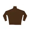 Bradford Row Men's The Don Dolman Turtleneck In Saddle Brown In Brown