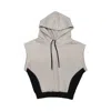 Bradford Row Women's Neutrals / Black Rhea Cutoff Hoodie Multicolor In Black