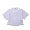 Bradford Row Women's White Alyah Mesh Crop Tee In White