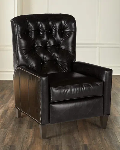 Bradington-young Carlee Leather Recliner Chair In Charcoal