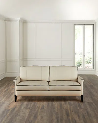 Bradington-young Emyrsen Leather Sofa, 80.5" In Neutral