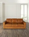 Bradington-young Peralta Leather Sofa, 87" In Light Brown