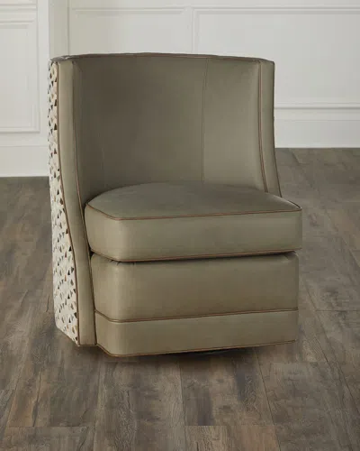 Bradington-young Amos Leather Swivel Chair