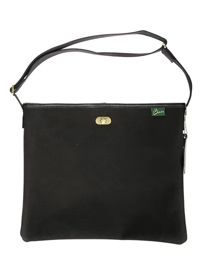 Brady Bags Waterproof Cotton Canvas Shoulder Bag In Black