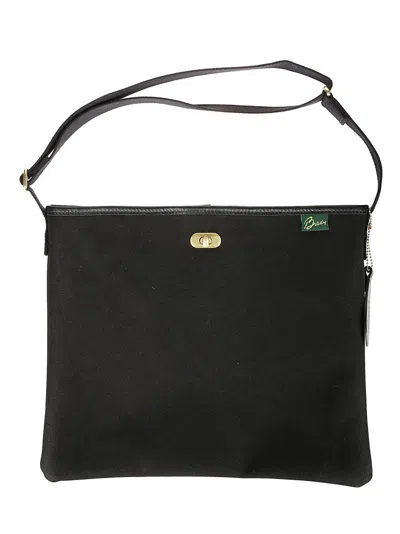Brady Bags Waterproof Cotton Canvas Shoulder Bag In Black