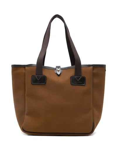 Brady Leather-trimmed Tote Bag In Brown