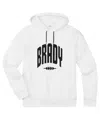 Brady Men's  White Varsity Pullover Hoodie In White
