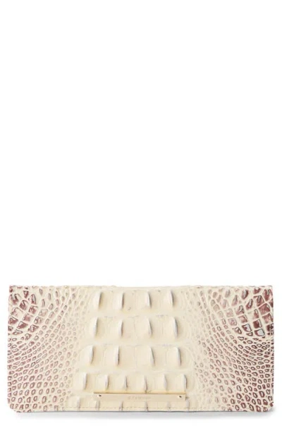 Brahmin Adelle Croc Embossed Leather Wallet In Brown