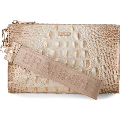 Brahmin Adia Croc Embossed Leather Wristlet