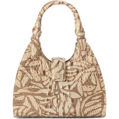 Brahmin Adrian Croc Embossed Leather Shoulder Bag In Brown