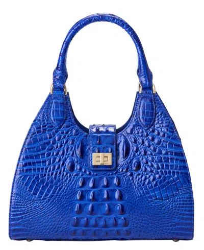 Brahmin Adrian Melbourne Small Leather Satchel Handbag In Blue