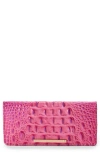 Brahmin 'ady' Croc Embossed Continental Wallet In Pink