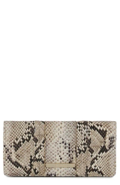 Brahmin 'ady' Croc Embossed Continental Wallet In Beige