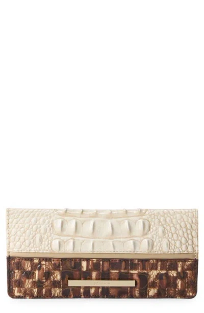 Brahmin 'ady' Croc Embossed Continental Wallet In Brown