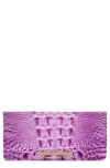 Brahmin 'ady' Croc Embossed Continental Wallet In Lilac Essence