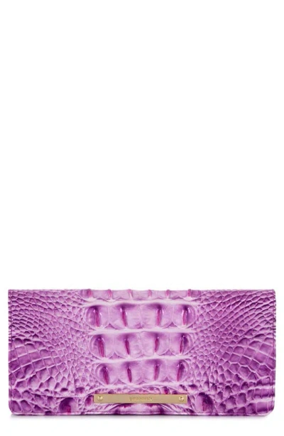 Brahmin 'ady' Croc Embossed Continental Wallet In Purple