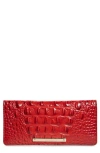 Brahmin 'ady' Croc Embossed Continental Wallet In Red