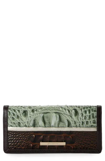 Brahmin 'ady' Croc Embossed Continental Wallet In Softgrass