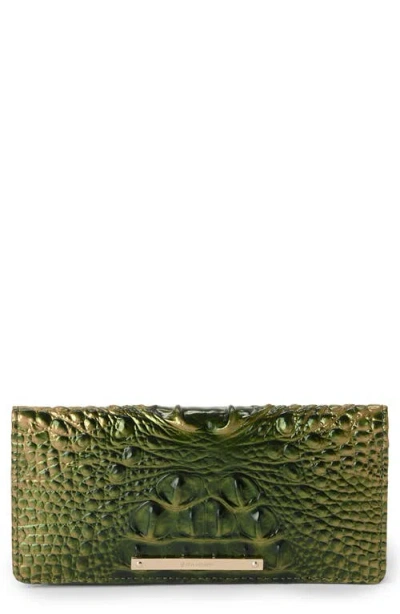 Brahmin Ady Croc Embossed Leather Continental Wallet In Matcha Green