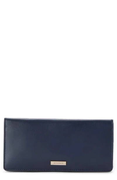 Brahmin Ady Croc Embossed Leather Wallet In Blue