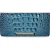 Brahmin Ady Croc Embossed Leather Wallet In Blue