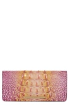 Brahmin Ady Croc Embossed Leather Wallet In Grapefruit