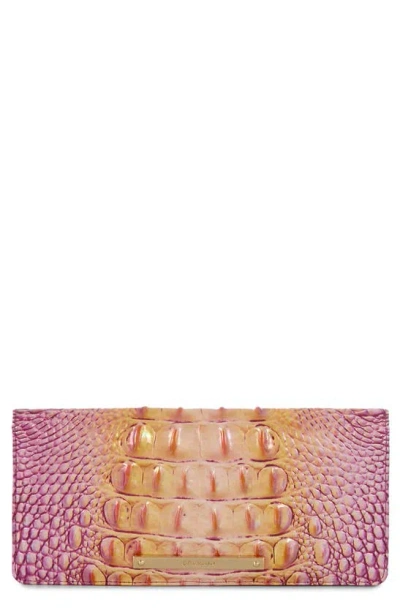Brahmin Ady Croc Embossed Leather Wallet In Grapefruit