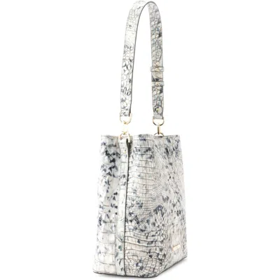 Brahmin Aliza Croc Embossed Leather Tote In Gray